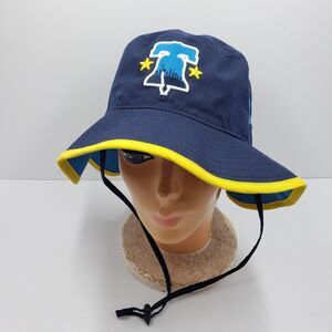 Miller Lite x Philadelphia Phillies Bucket Hat Navy Blue Yellow Retro Beer Bell